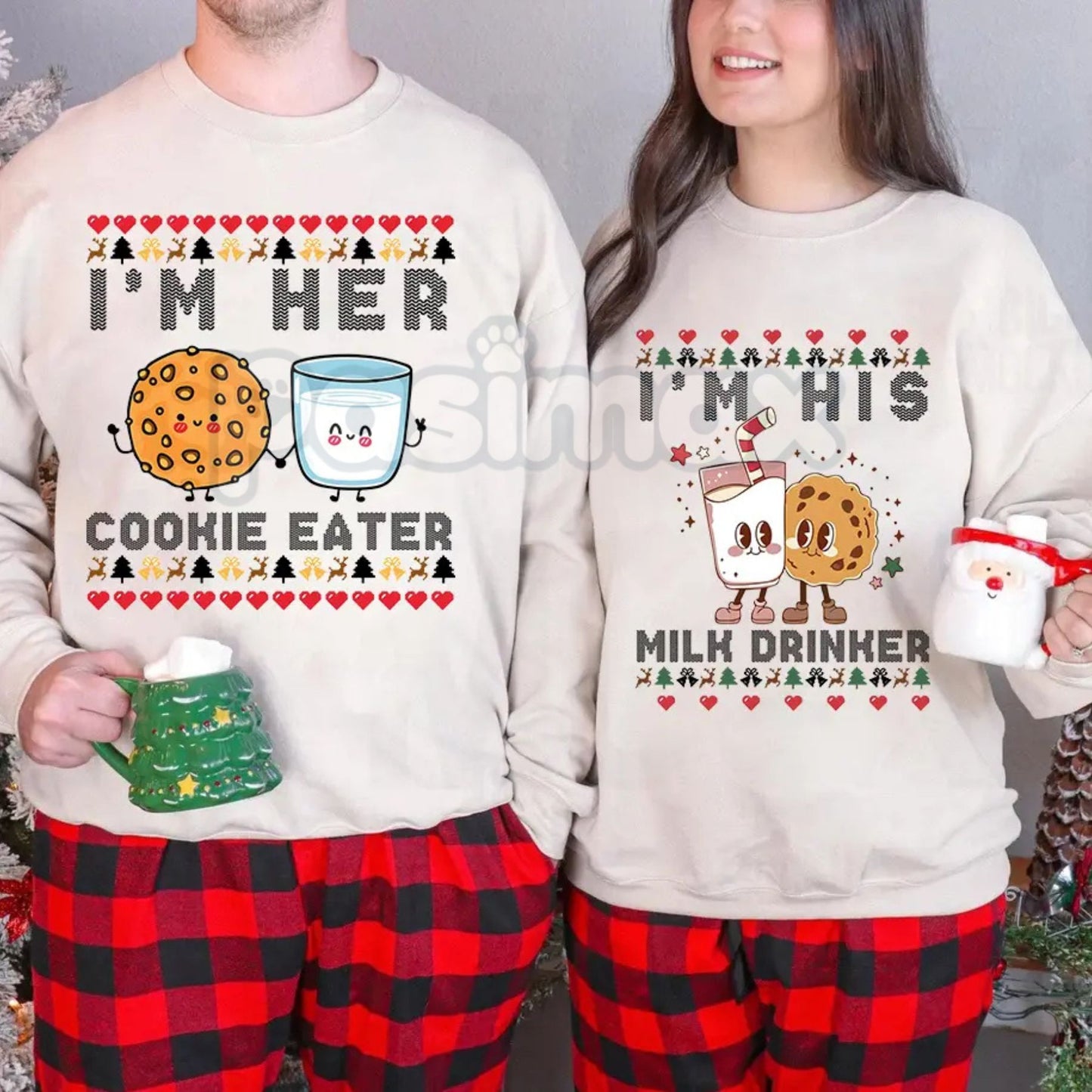 Matching Naughty & Nice List Christmas Sweatshirts | Funny Holiday Couple Sweaters | Sarcastic Christmas Duo Set | Adult Holiday Gift