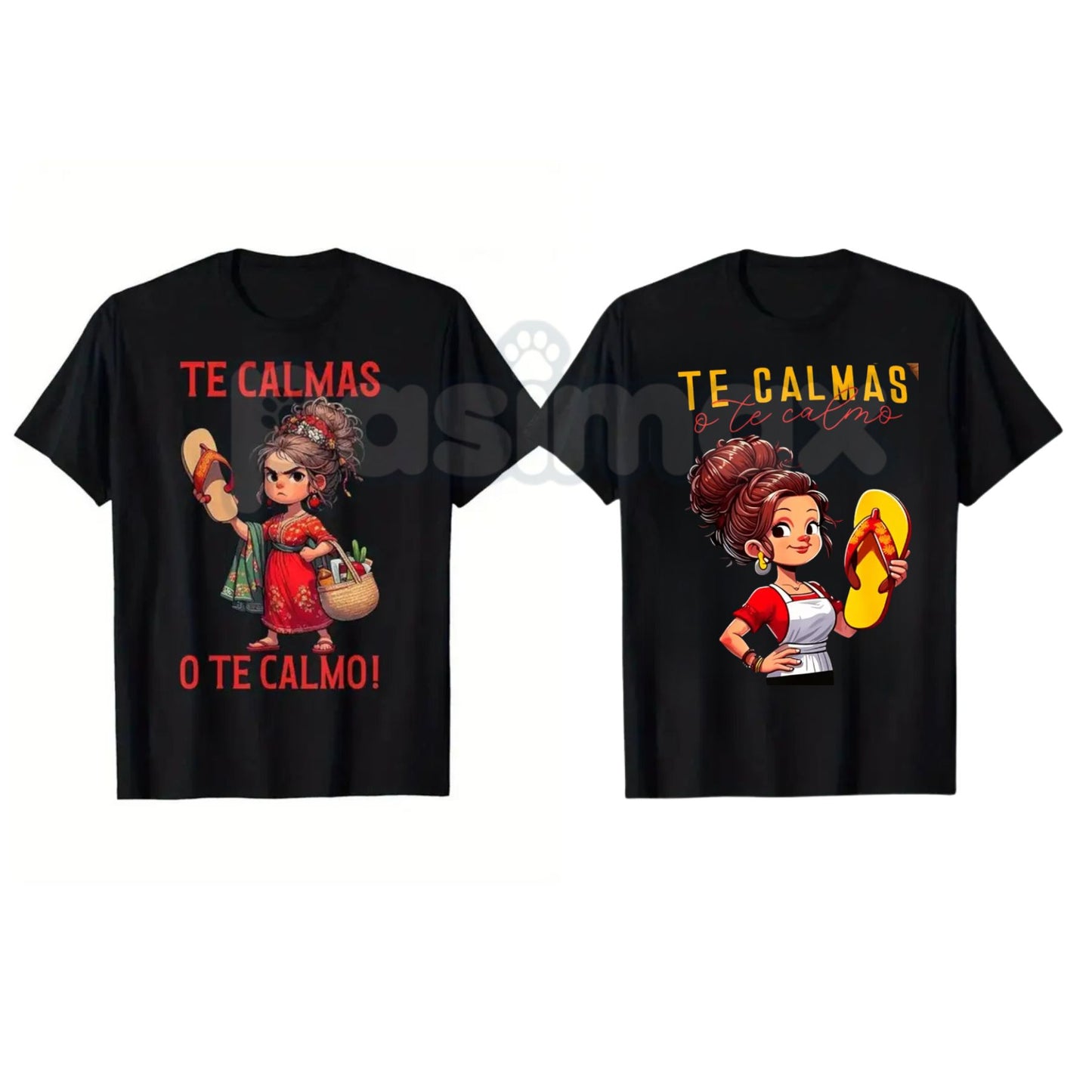 Funny "Calm Or I Will Calm You" Spanish Mom T-Shirt – Mexican Motherhood Graphic Tee, Premium 100% Cotton Latina Humor Top, Soft Lived-In Heavyweight Sarcastic Summer Shirt, Made in USA