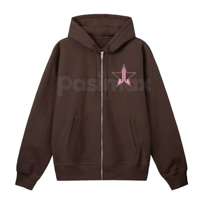 No Decaf Brown Zip-Up Hoodie – Coffee Lover Caffeine Statement, Unisex Pullover