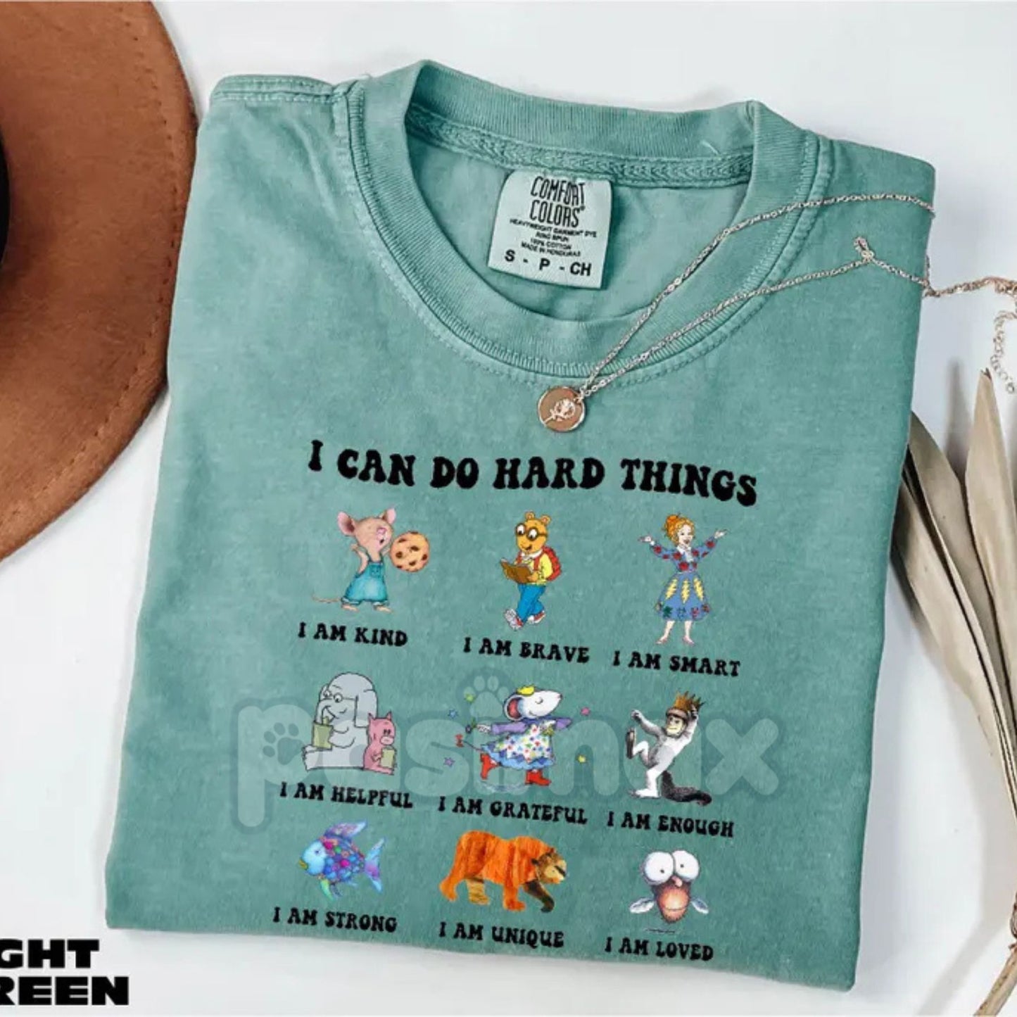 'I Can Do Hard Things' Comfort Colors® T-Shirt – Children's Book Characters Tee, Motivational Teacher Gift, Back to School Affirmation