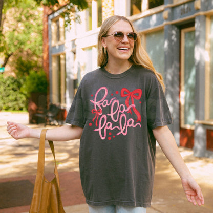 Comfort Colors® Fa La La Christmas T-Shirt – Retro Festive Holiday Graphic Tee, Vintage Cute Winter Unisex Top & Holiday Gift