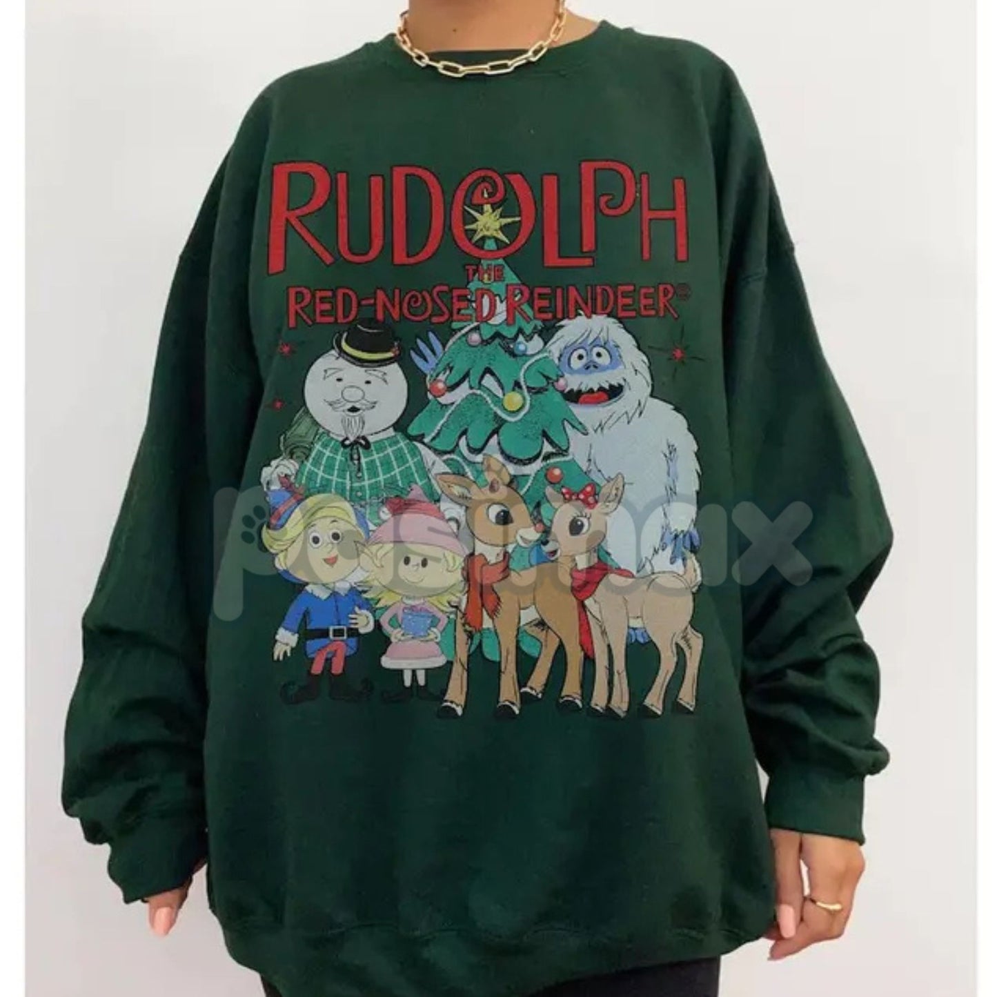 Vintage Look Rudolph Sweatshirt Christmas Crewneck | Retro Rudolph the Red-Nosed Reindeer Shirt | Classic Christmas Jumper