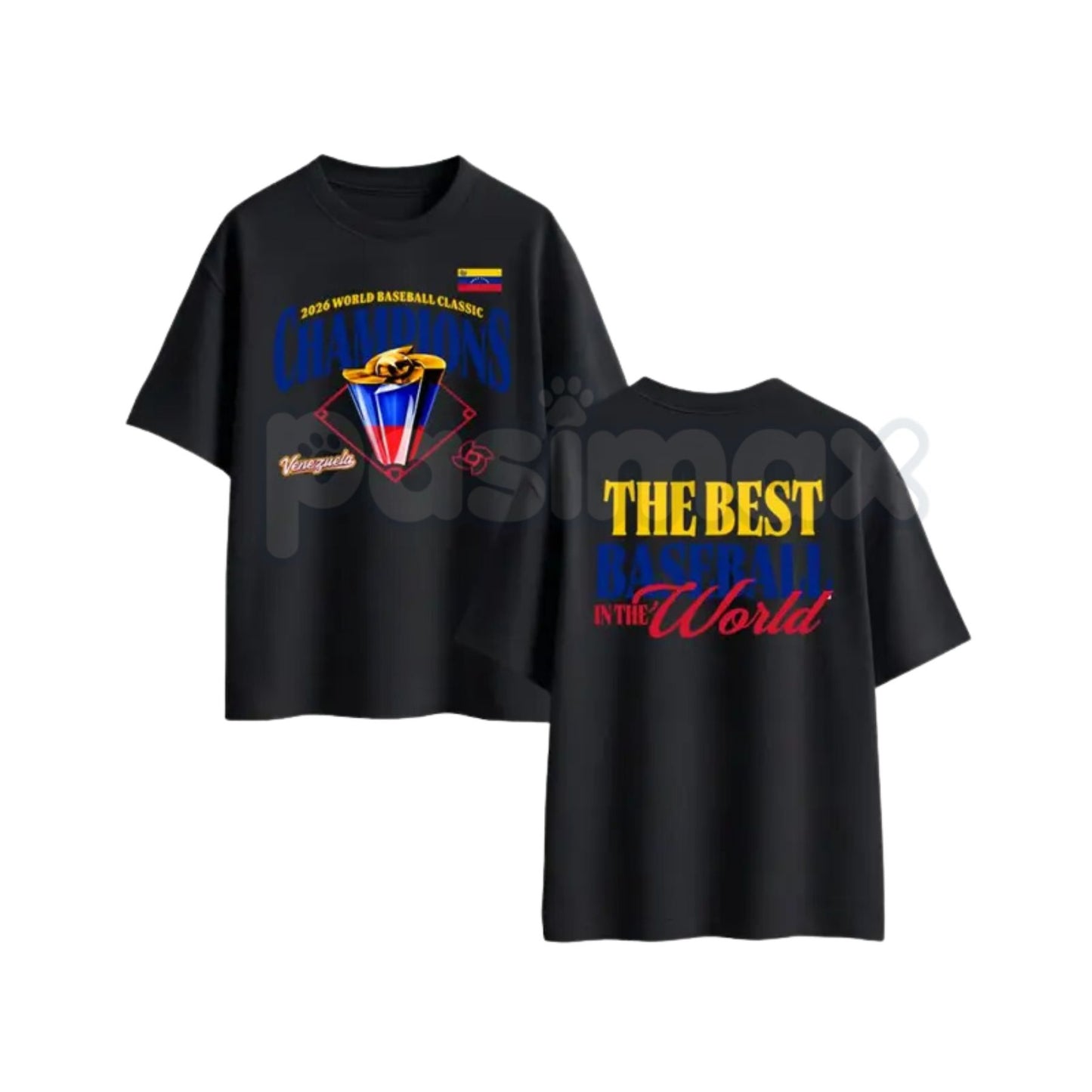 Venezuela "2026 Baseball Champions" T-Shirt – The Best Baseball in the World Graphic Tee, Premium 100% Cotton Team Venezuela Top, Soft Lived-In Heavyweight Vinotinto Shirt, Made in USA