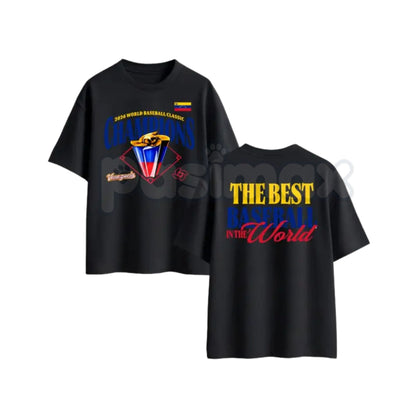 Venezuela "2026 Baseball Champions" T-Shirt – The Best Baseball in the World Graphic Tee, Premium 100% Cotton Team Venezuela Top, Soft Lived-In Heavyweight Vinotinto Shirt, Made in USA