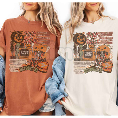 Comfort Colors® Halloween Collage T-Shirt – Retro Spooky Season Ghost Graphic Tee, Vintage Aesthetic Halloween Party Unisex Top