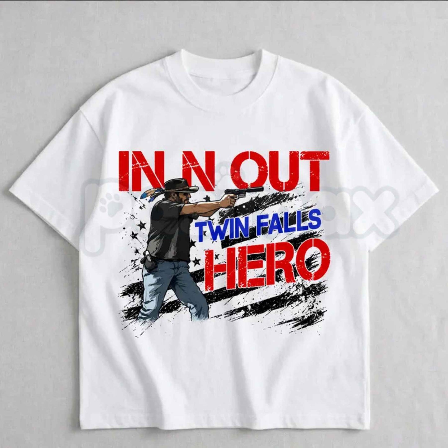In N Out Twin Falls Hero T-Shirt – Vintage Graphic Unisex Cotton Fan Tee