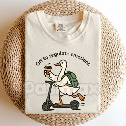 Comfort Colors® "Off to Regulate My Emotions" T-Shirt – Funny Duck Mental Health Tee, SEL Counselor Gift, Behavioral Therapist Shirt, Cute Teacher SEL Top