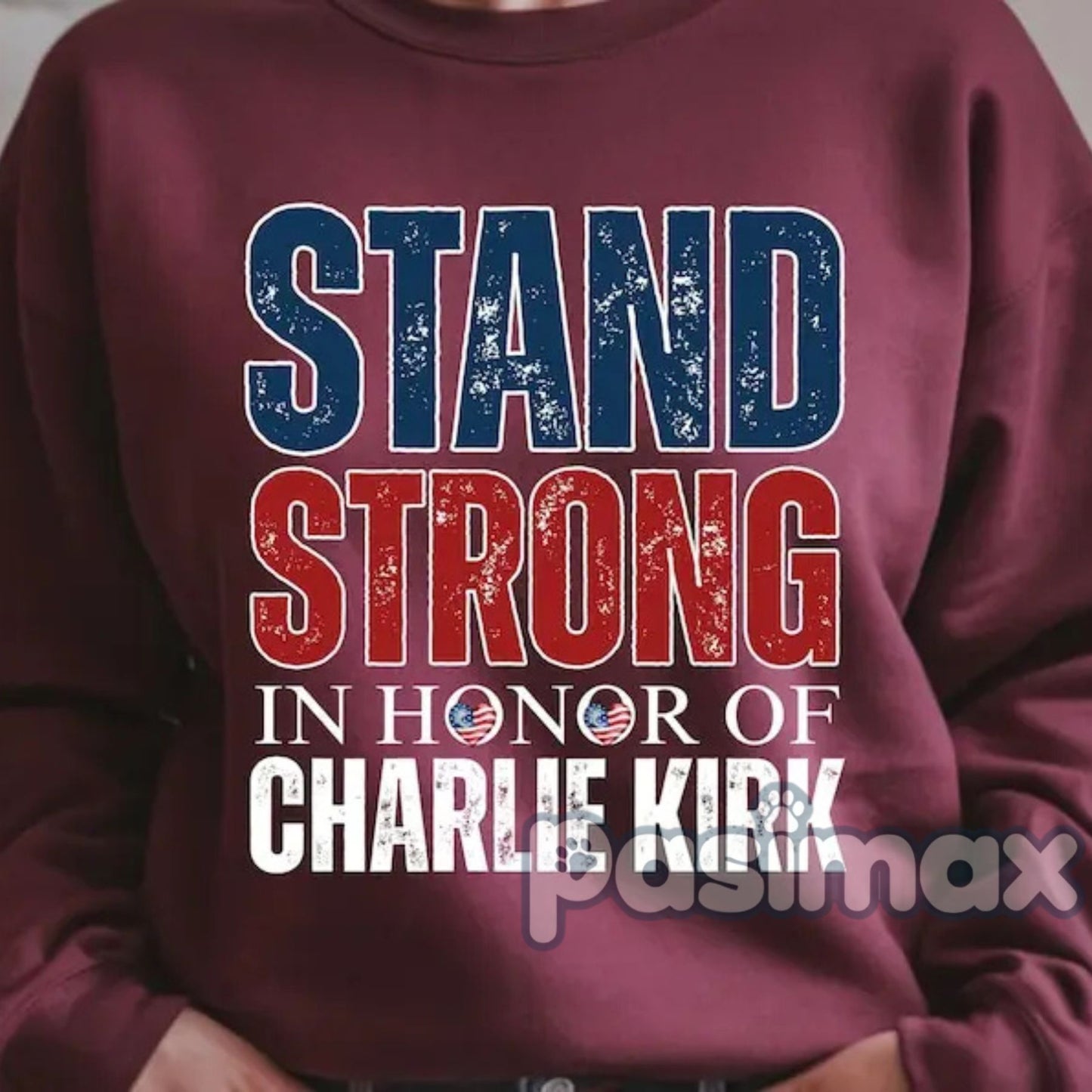 Charlie Kirk Stand Strong Sweatshirt – Patriotic Political Top