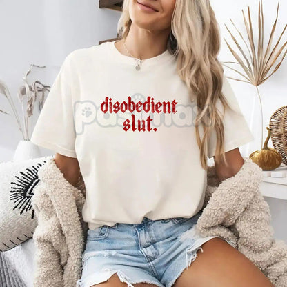 Rebellious Attitude Graphic Tee - Bold Gothic Letter Print Shirt, Unisex Edgy Aesthetic Apparel, Dark Aesthetic Streetwear