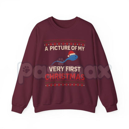 A Picture Of My Very First Christmas Unisex Heavy Blend™ Crewneck Sweatshirt | Vintage Photo Holiday Jumper | Nostalgic Xmas Gift