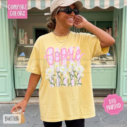 Comfort Colors® Oopsie Daisy T-Shirt – Trendy Women's Summer Graphic Tee, Aesthetic Floral Crop Style Top, Funny Retro Daisy Shirt
