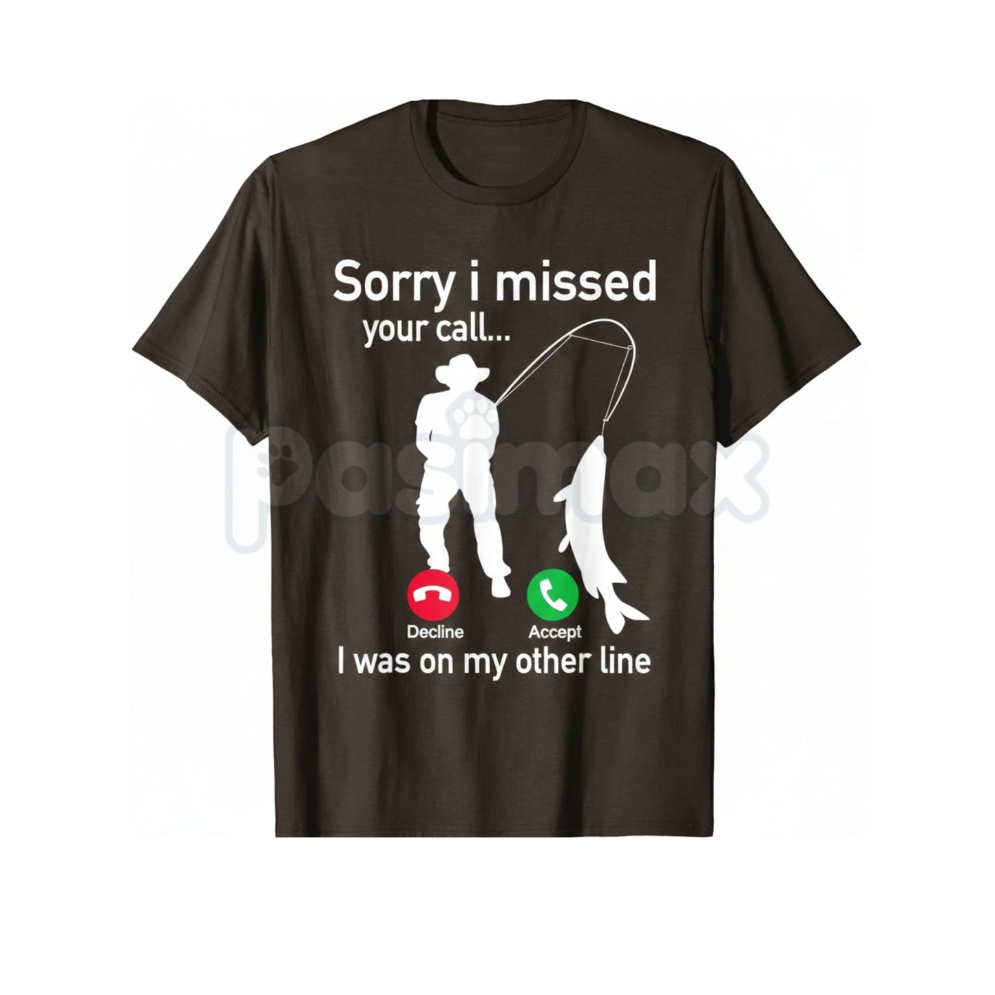 Funny Fishing Phone Call T-Shirt - Hooked Fishing Line Graphic Tee, Sarcastic Fisherman Out of Office Shirt, Premium Heavyweight Bass & Trout Angler Top, Humorous Fishing Gift for Men, Vintage Style Hook Line & Sinker Tee