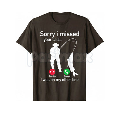 Funny Fishing Phone Call T-Shirt - Hooked Fishing Line Graphic Tee, Sarcastic Fisherman Out of Office Shirt, Premium Heavyweight Bass & Trout Angler Top, Humorous Fishing Gift for Men, Vintage Style Hook Line & Sinker Tee