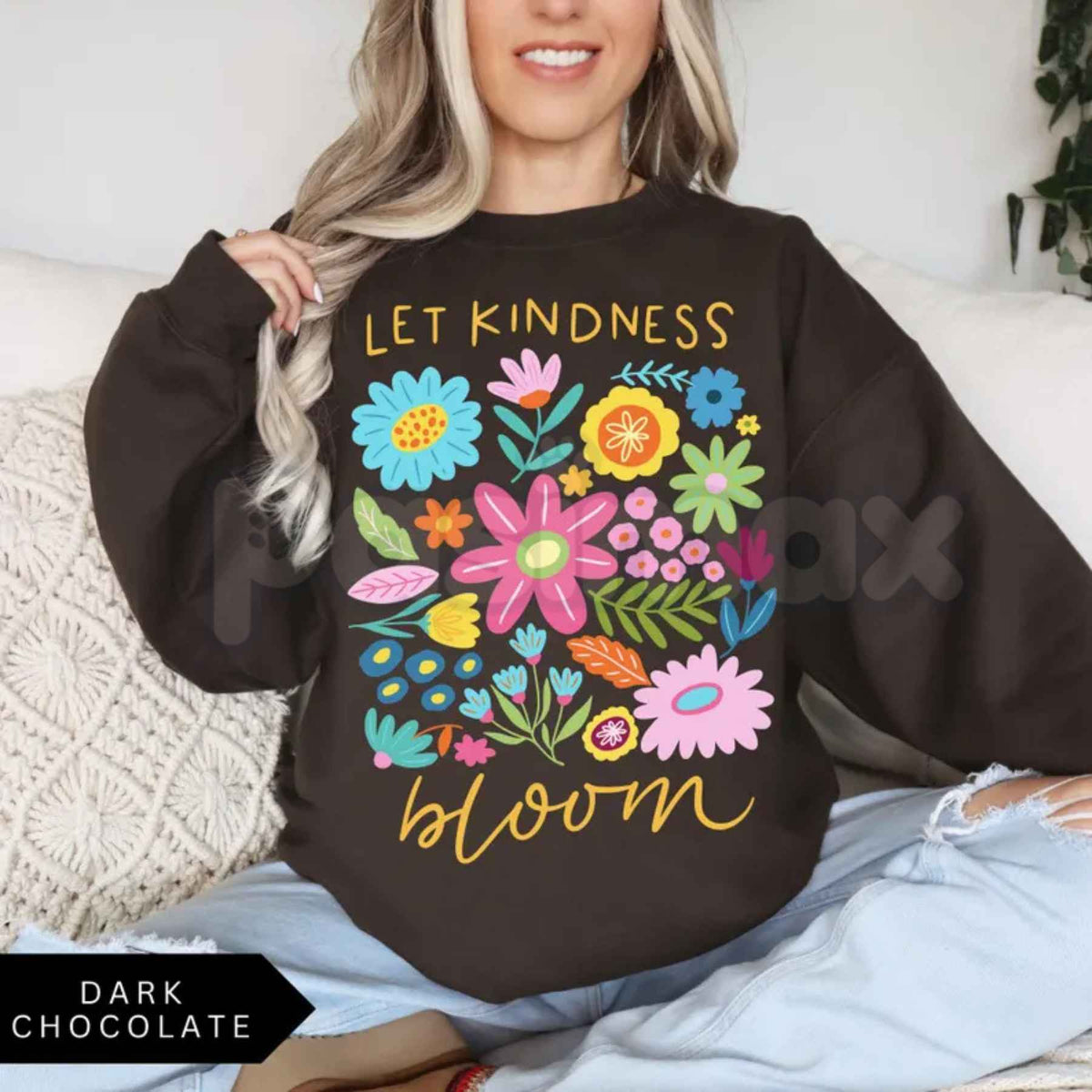 Let Kindness Bloom Sweatshirt | Mental Health Retro Floral Kindness Crewneck