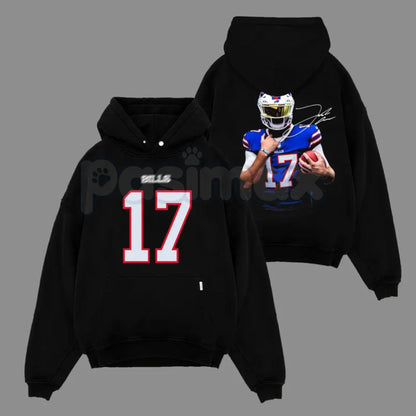 Bills Mafia Fit – Josh Allen 17 MVP Cotton Hoodie, Soft & Comfortable Sweatshirt and T-Shirt