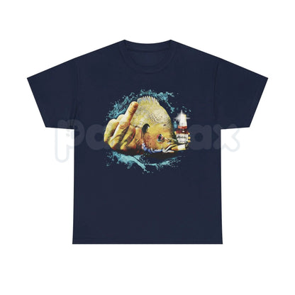 "Dope Bluegill" Middle Finger Fishing T-Shirt – Funny Panfish Graphic Tee, Premium 100% Cotton Angler Humor Top, Soft Lived-In Heavyweight Sarcastic Fisherman Shirt, Made in USA