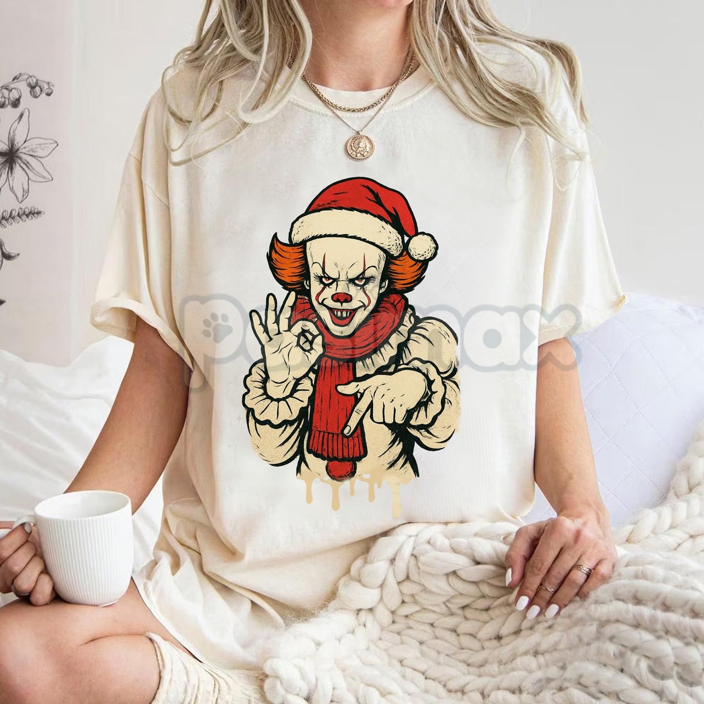 Merry Creepmas "Six Seven" Hand Sign T-Shirt - Funny Christmas 6 7 Tee, Dark Humor Holiday Apparel