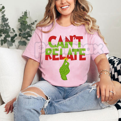 "Can’t Relate" Holiday Tee - Funny Anti-Christmas Slogan Shirt, Sarcastic Seasonal Apparel, Jaded Holiday Humor Gift