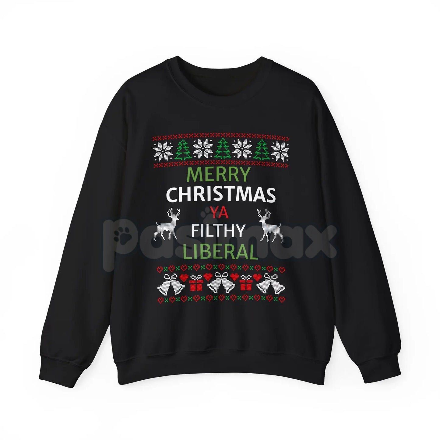 "Merry Christmas Lib" Funny Political Christmas Sweatshirt | Ironic Gag Gift Holiday Jumper | Conservative Humor Xmas Crewneck