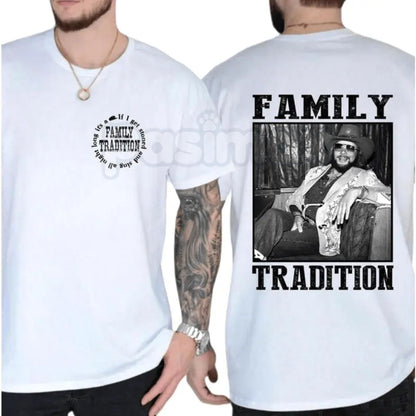 Hank Jr. "Family Tradition" Retro Western Tee - Vintage Outlaw Country Music Shirt, Hank Williams Jr. Fan Apparel, Classic Country Song Graphic T-Shirt