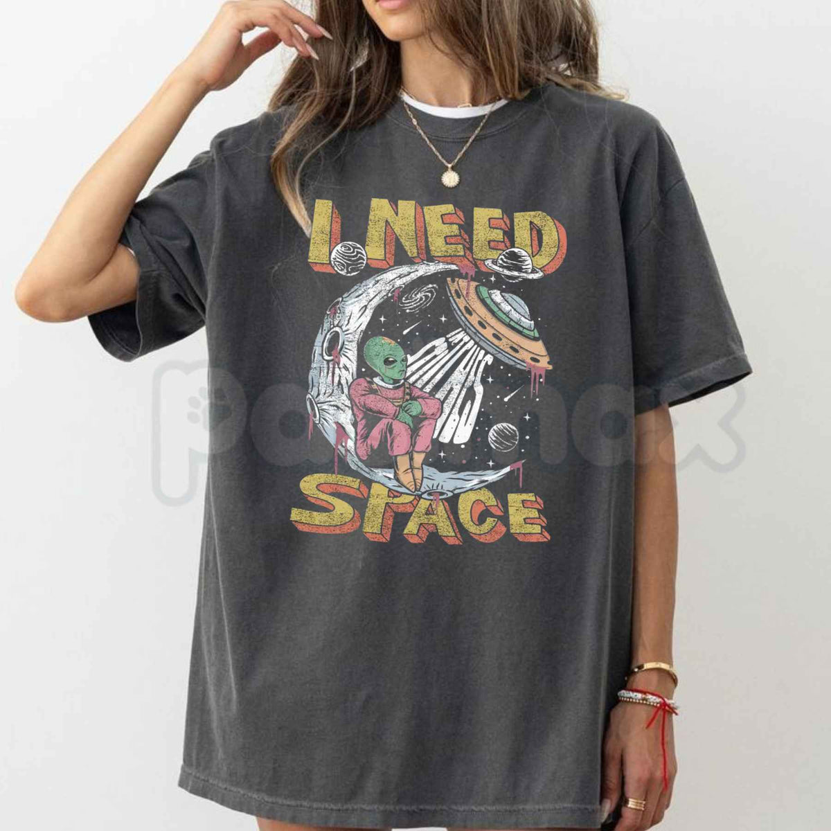 Comfort Colors® "I Need Space" T-Shirt – Retro Galaxy & Astronomy Graphic Tee, Introvert Universe Unisex Top