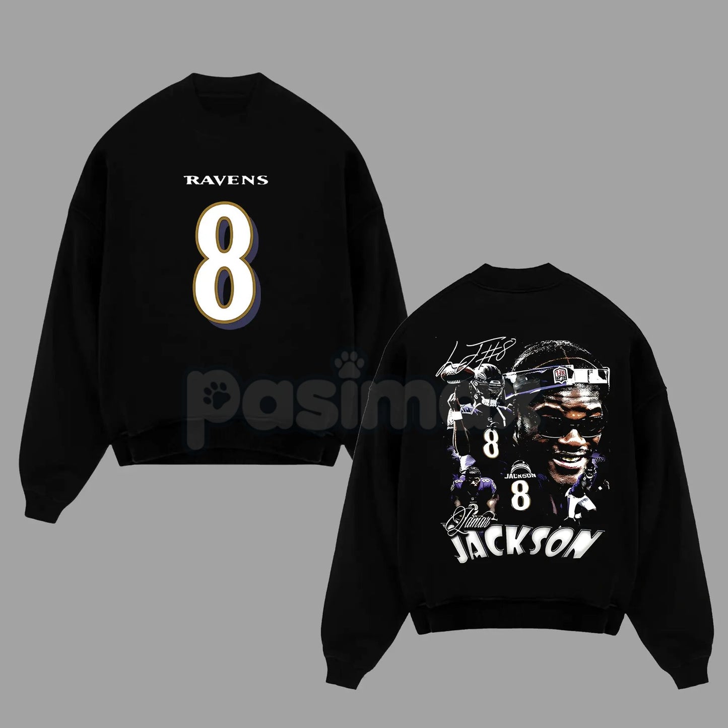 Lamar Jackson 8 Flock Nation Outfit V2 Cotton Hoodie – Baltimore Football Fan Pullover, Unisex Game Day Apparel