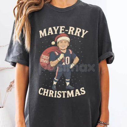 Drake Maye New England Christmas T-Shirt - Patriots Unisex XMAS Gift, New England Football Tee, Casual NFL Fan Merch