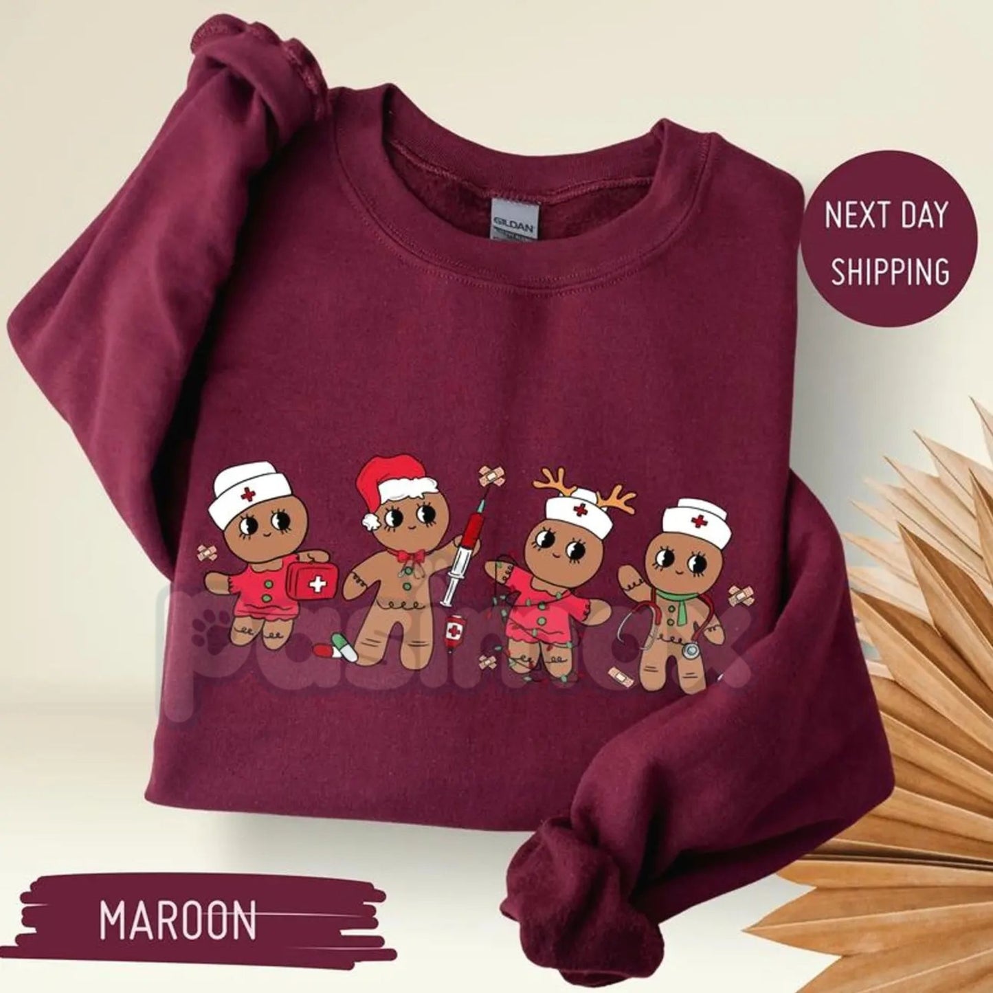 Gingerbread Christmas Nurse Sweatshirt | Cute Holiday Medical Crewneck | RN LPN Gingerbread Man Jumper | Festive Xmas Gift