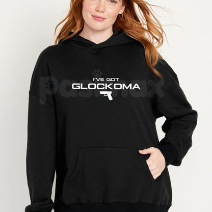 "I've Got Glockoma" Hoodie – Funny Gun Humor Slogan Pullover, Tactical & Self-Defense Apparel, Unisex
