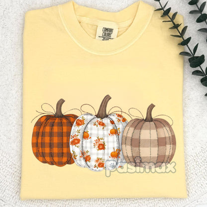 Retro Fall Pumpkin Comfort Colors T-shirt – Vintage Autumn Tee, Cozy Fall Vibes Shirt, Pumpkin Spice Graphic Top