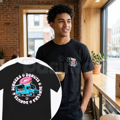 Donut Truck Graphic T-Shirt – Funny Bakery Food Truck Enthusiast Tee