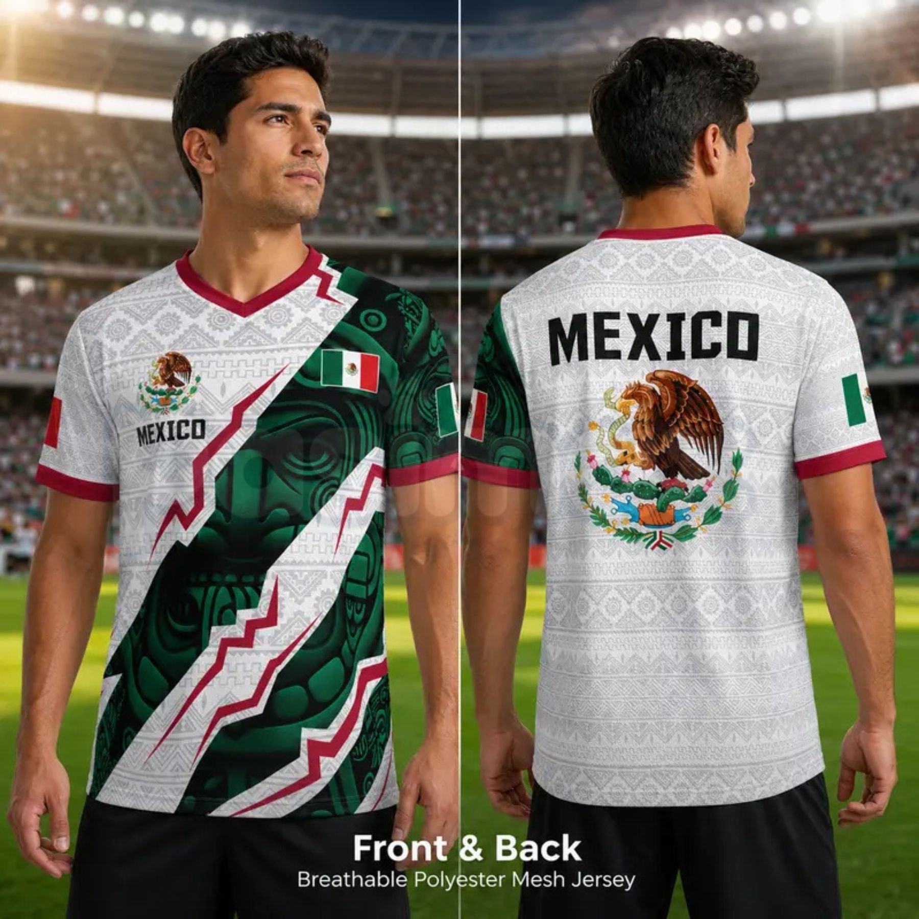 2026 Mexico Soccer Jersey – Aztec Calendar Style – Pasimax