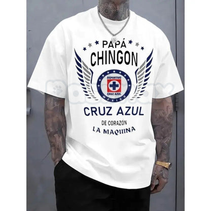 Cruz Azul "Papa Chingon" T-Shirt – Liga MX Soccer Dad Graphic Tee