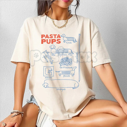 Comfort Colors® 'Italian Sausage' Dachshund Shirt – Funny Foodie Wiener Dog Tee, Retro Pasta Pups Graphic, Pet Owner Gift