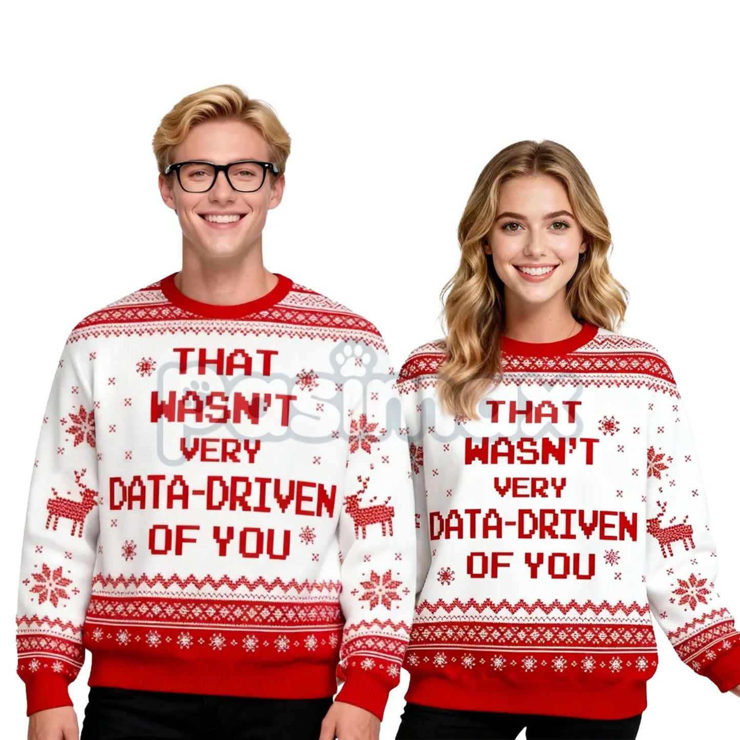 Classic Geek Style Ugly Christmas Sweater – Cozy Crew Neck Knit Jumper, Perfect Holiday Gift for Men & Women