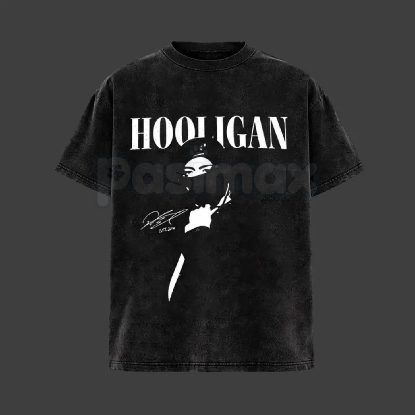 Hooligan Vintage Washed T-Shirt – Retro Distressed Graphic Tee, Lightweight Cotton Underground Streetwear Top