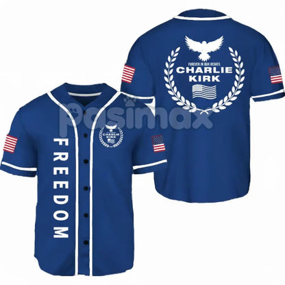 Freedom Black & White Baseball Jersey – Unisex 90s Vintage Casual Sportswear for Couples, Outdoor & Street Style