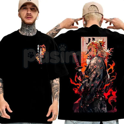 Rengoku Kyojuro Character Shirt Ver 5 - Demon Slayer Anime T-Shirt, Flame Hashira Graphic Tee, Unisex Manga Fan Apparel