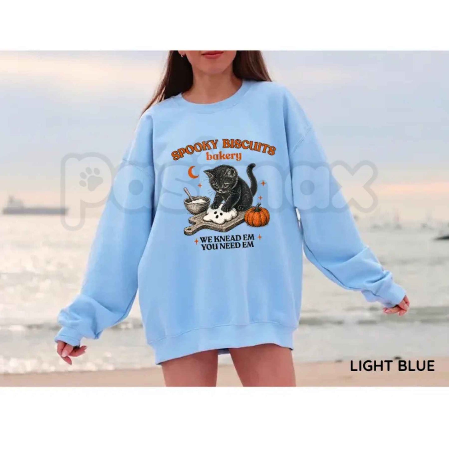 Kitty Biscuits Sweatshirt | Spooky Season Black Cat Halloween Crewneck