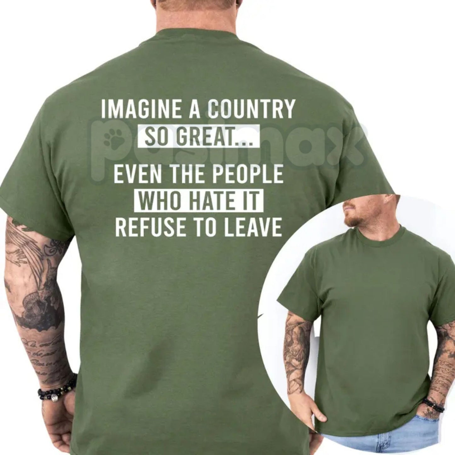 "Imagine A Country So Great" Funny Republican T-Shirt – Bold Patriotic Satire Graphic Tee, Premium 100% Cotton Conservative Dad Gift, Soft Lived-In Heavyweight Constitutional Shirt, Made in USA