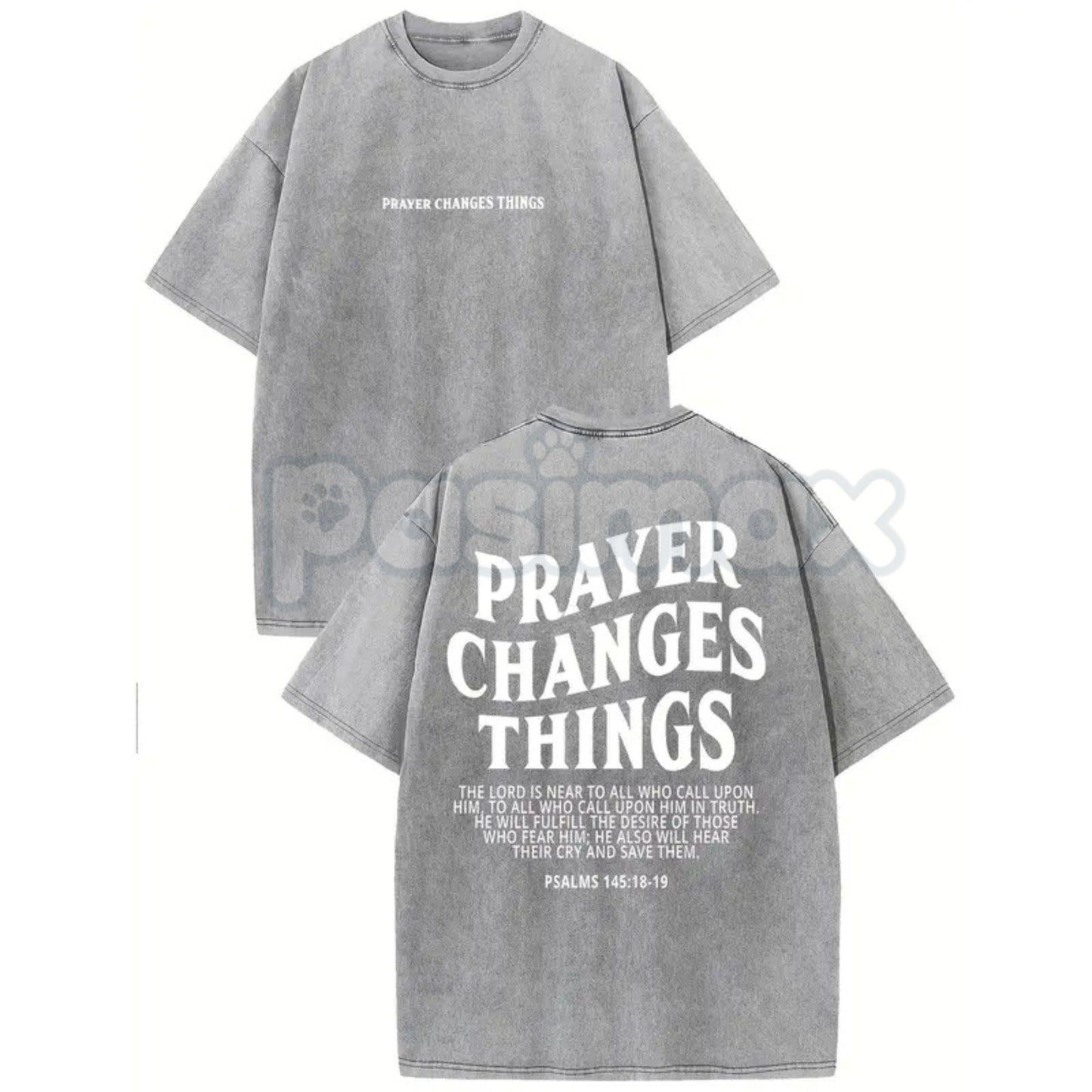 Prayer Change Things Vintage Washed T-Shirt – Christian Faith Graphic Tee, Lightweight Retro Cotton Streetwear