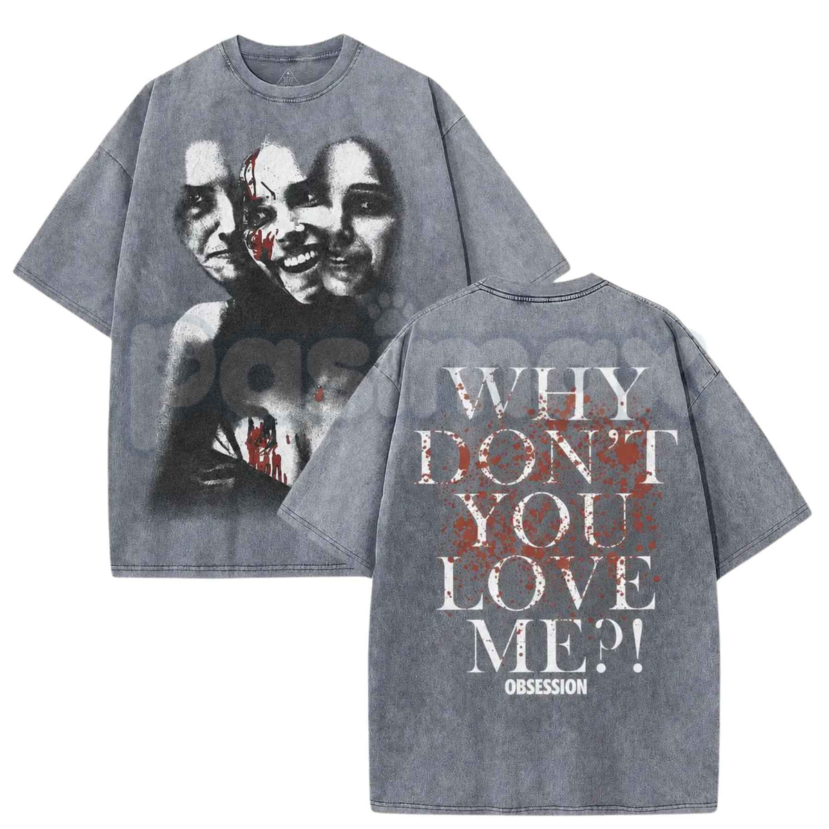 Vintage Acid Wash Psychological Horror Art T-Shirt – Retro Surreal Dark Aesthetic Graphic Tee, Distressed Lightweight Cotton Unisex Streetwear Top