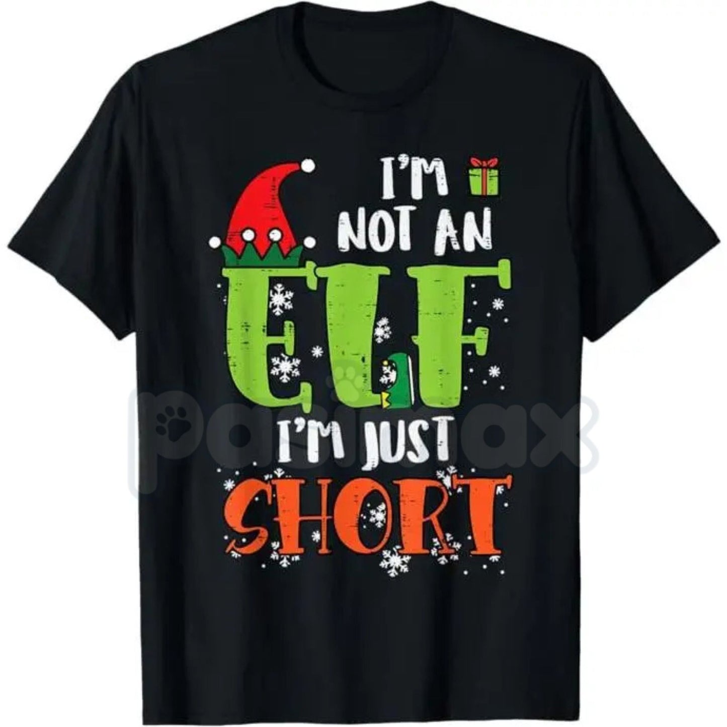 "I'm Not An Elf Just Short" Funny Christmas T-Shirt - Sarcastic Holiday Height Humor Tee, Short People Christmas Slogan, Relatable Winter Gift