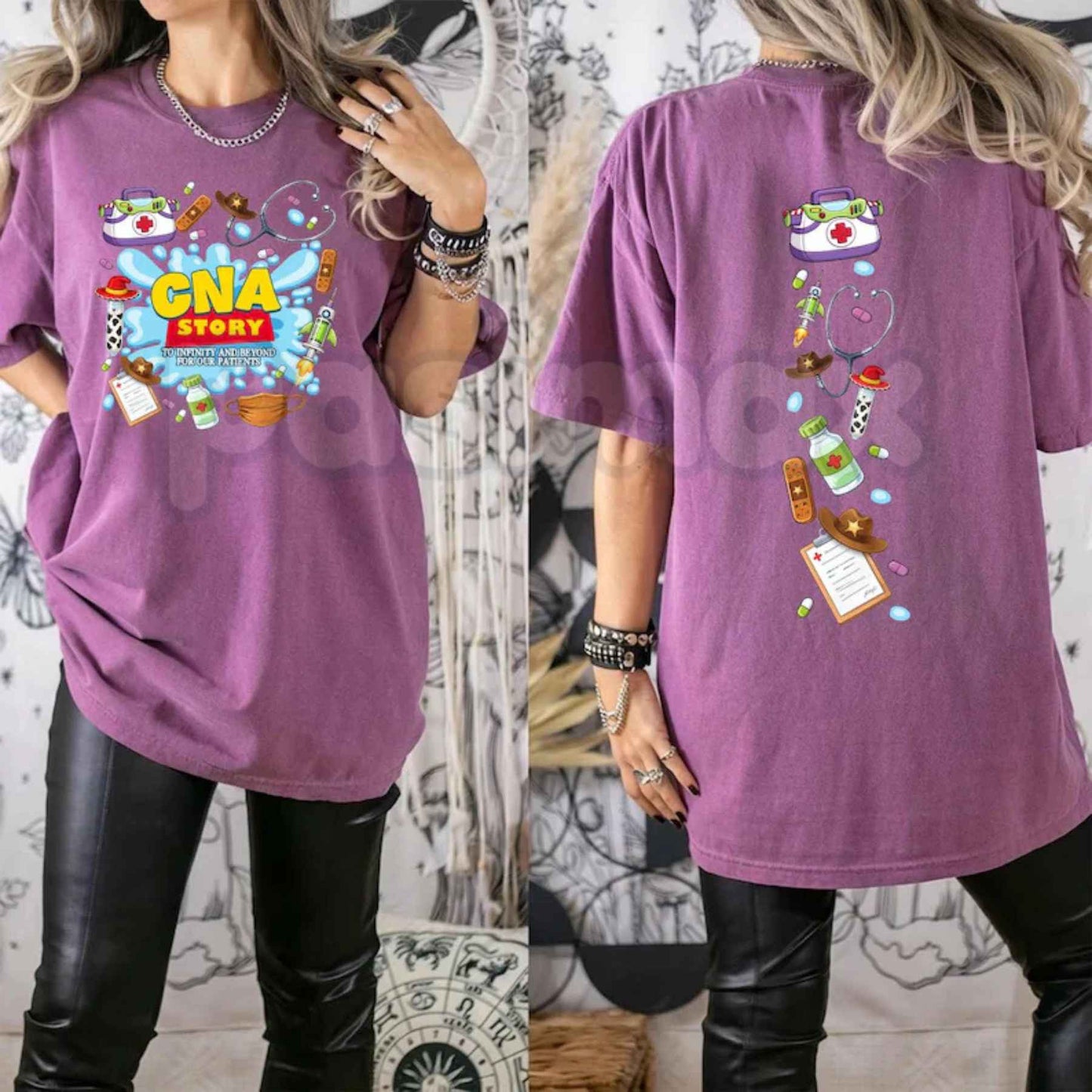 Comfort Colors® CNA Story T-Shirt – "To Infinity and Beyond" Pediatric CNA Graphic Tee, Retro Medical Professional Unisex Top