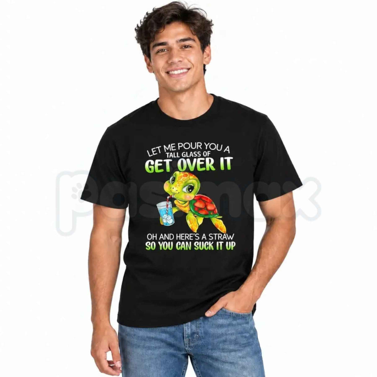 Get Over It Turtle T-Shirt – Funny Sarcastic Animal Quote Unisex Tee