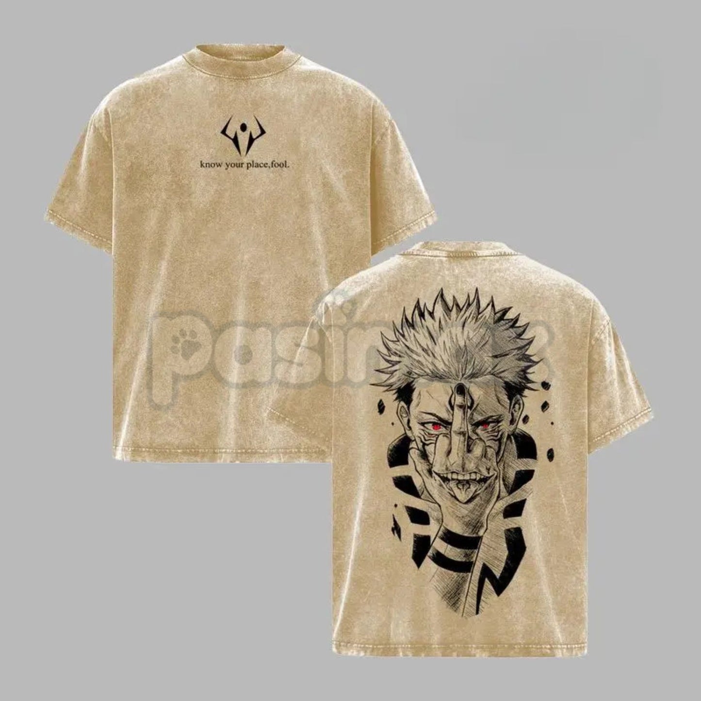 Ryomen Sukuna "Know Your Place Fool" T-Shirt – Jujutsu Kaisen Oversize Anime Graphic Tee