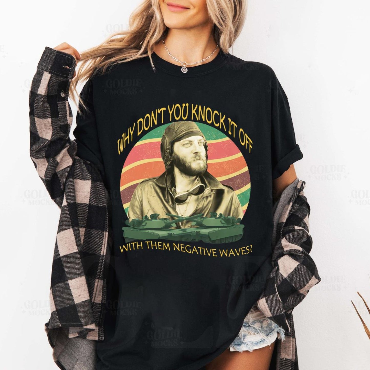 "Negative Waves" Movie Quotes Shirt - Vintage 70s Film Tee, Retro Funny Graphic Apparel
