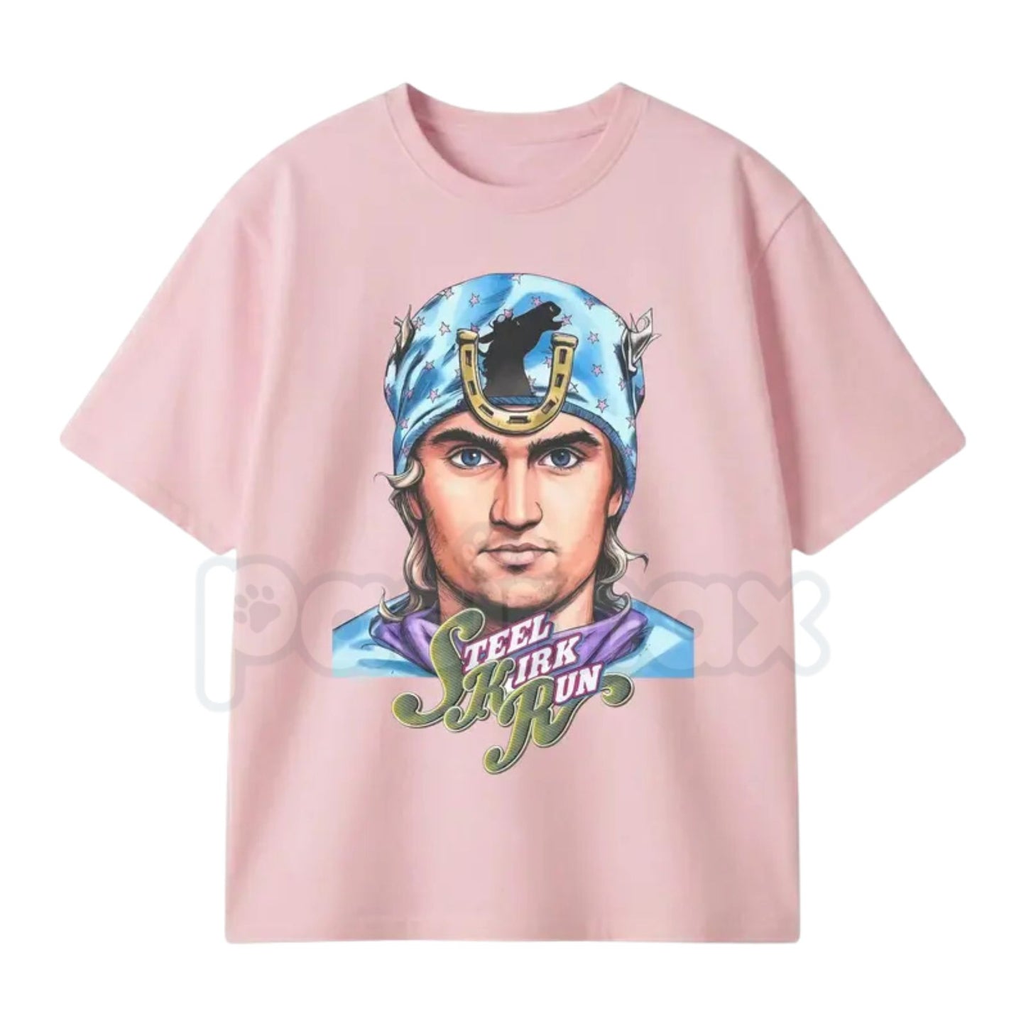 "Steel Kirk Run" JoJo & Star Trek Mashup T-Shirt – Kirky Joestar Graphic Tee, Premium 100% Cotton JJBA x Sci-Fi Top, Soft Lived-In Heavyweight Crossover Anime Shirt, Made in USA