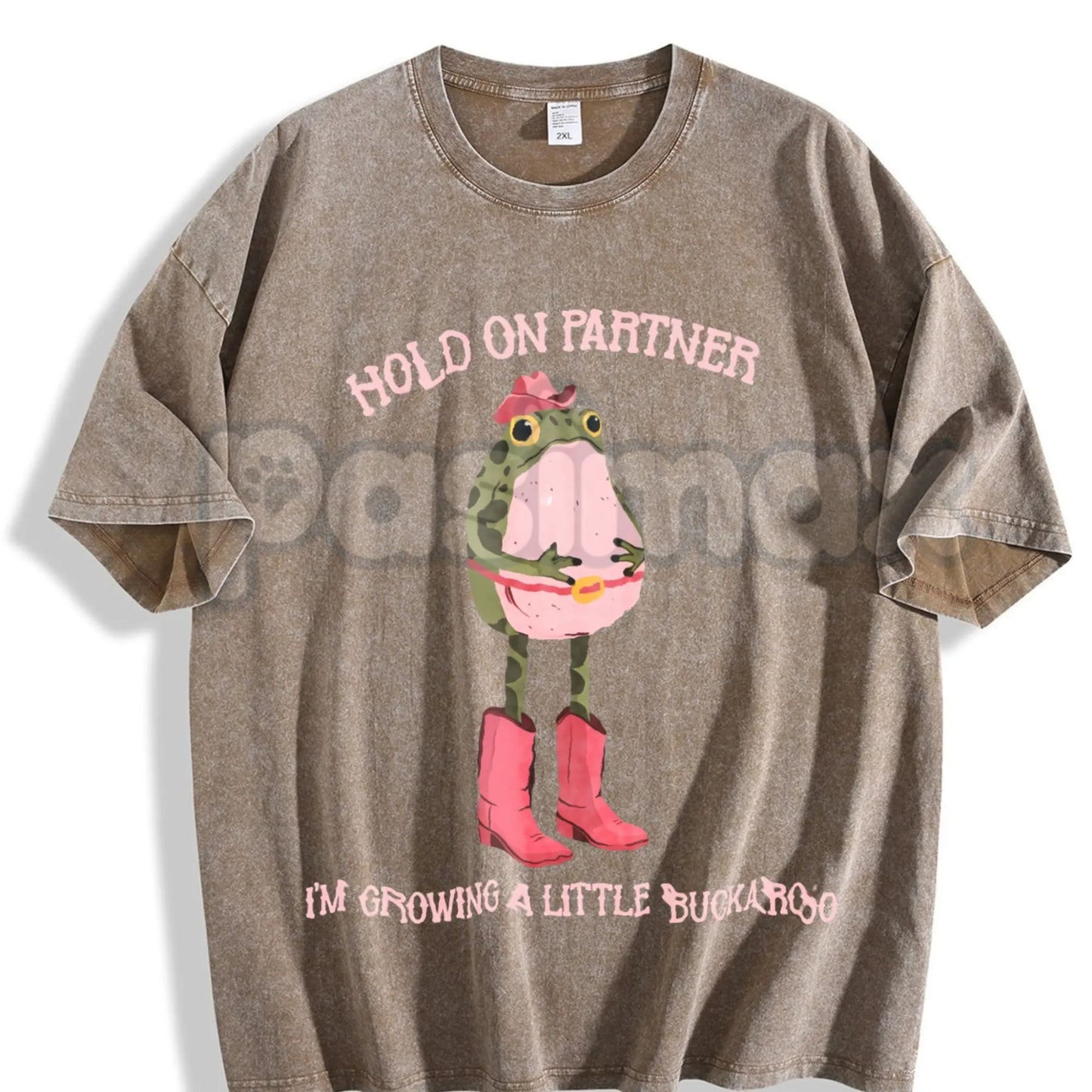 Hold On Partner I'm Growing A Little Buckaroo T-Shirt – Cowboy Baby Western Pregnancy Announcement, Lightweight Retro Cotton Graphic Tee