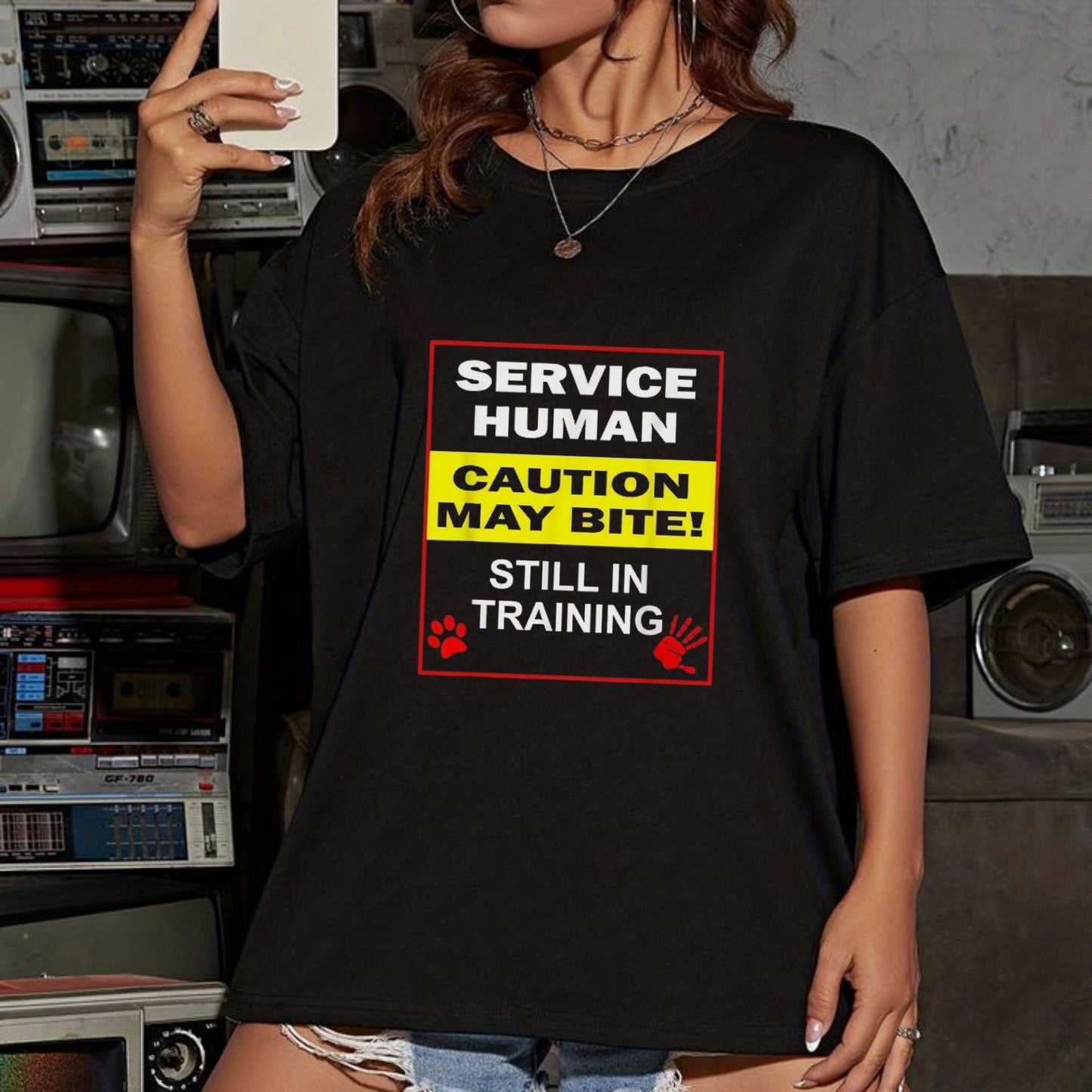 "Emotional Support Human Do Not Pet" T-Shirt - Funny Service Dog Love Tee, Summer Gift for Dog Owners